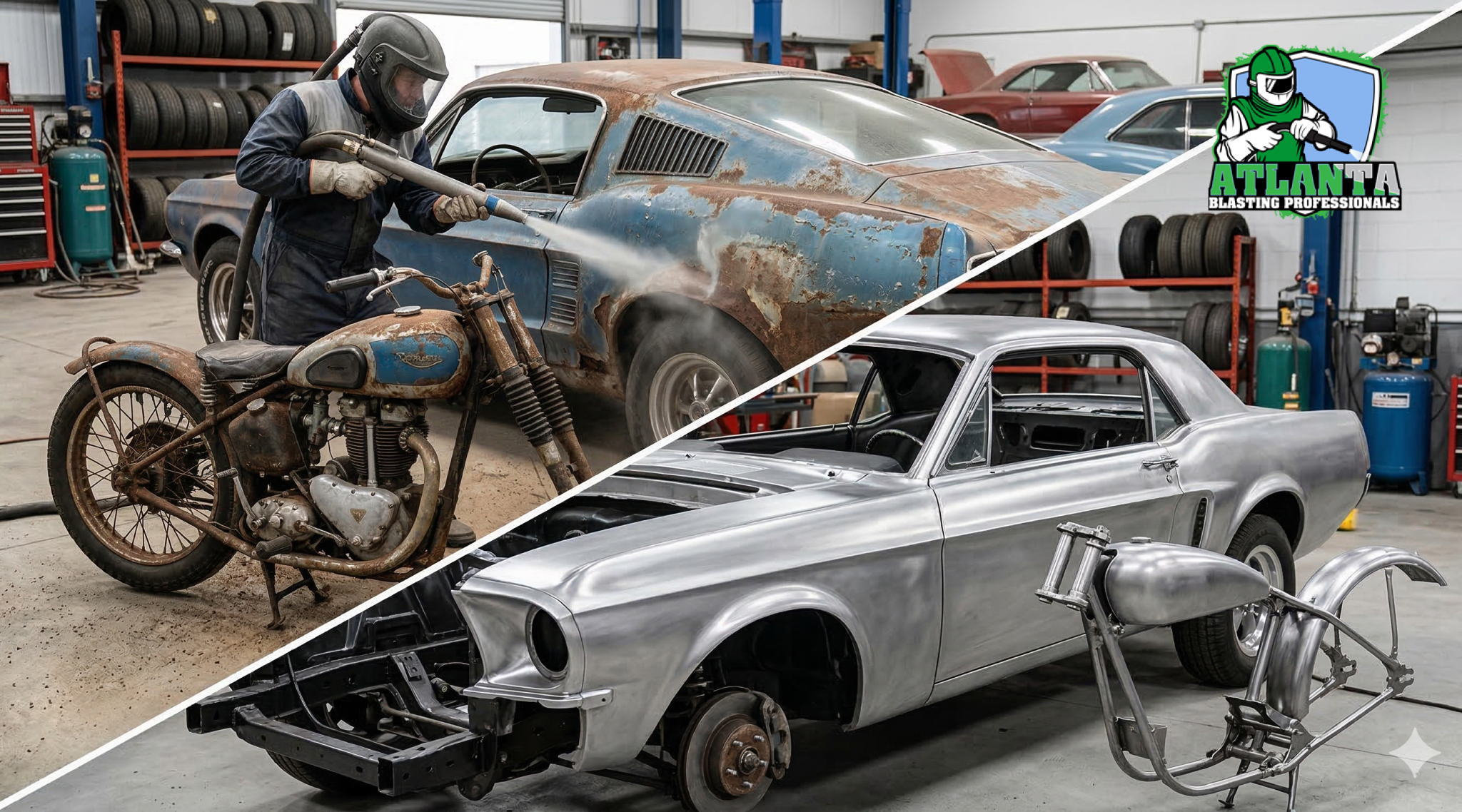Sandblasting Restores Old Cars & Motorcycles